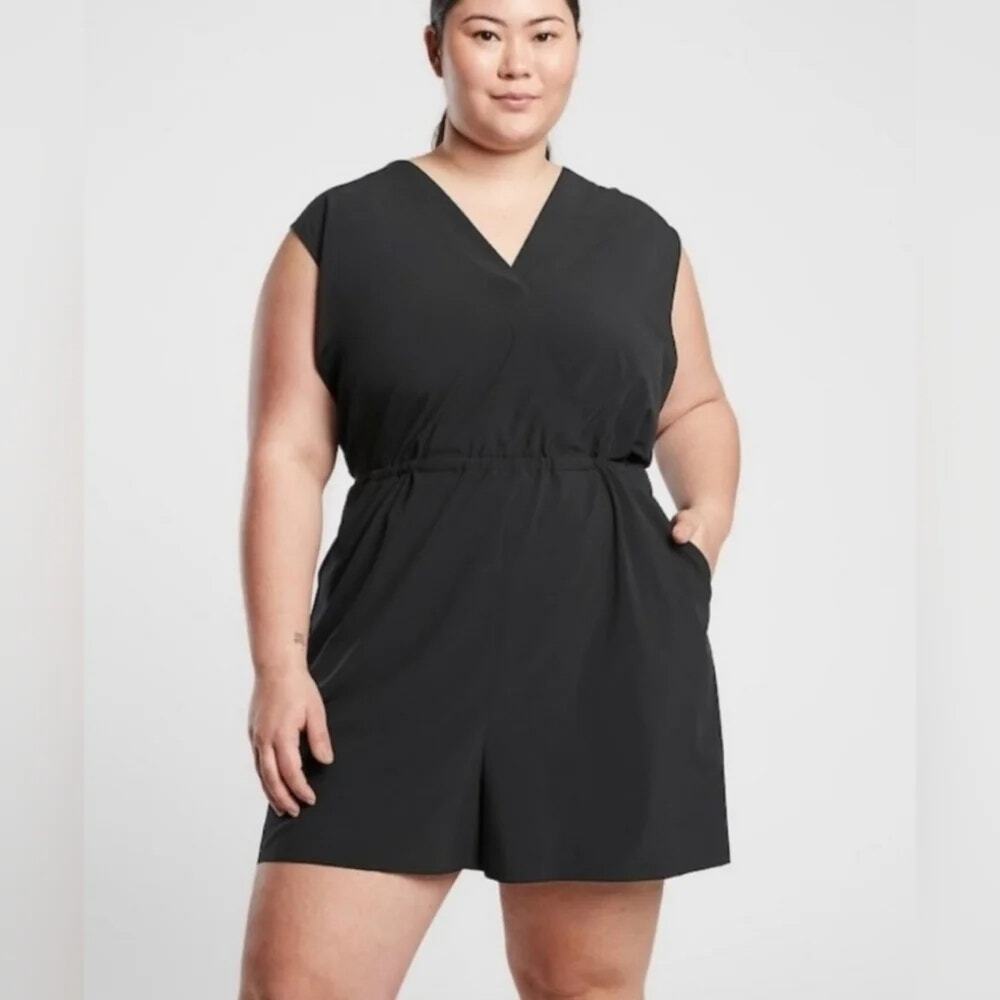 Athleta Marlow Romper Black Size 1X NWT Athleisure